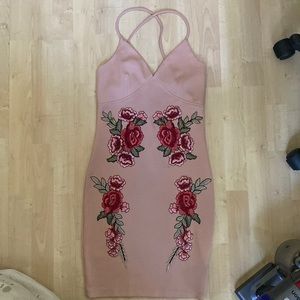 Bodycon Dress with Floral Design
